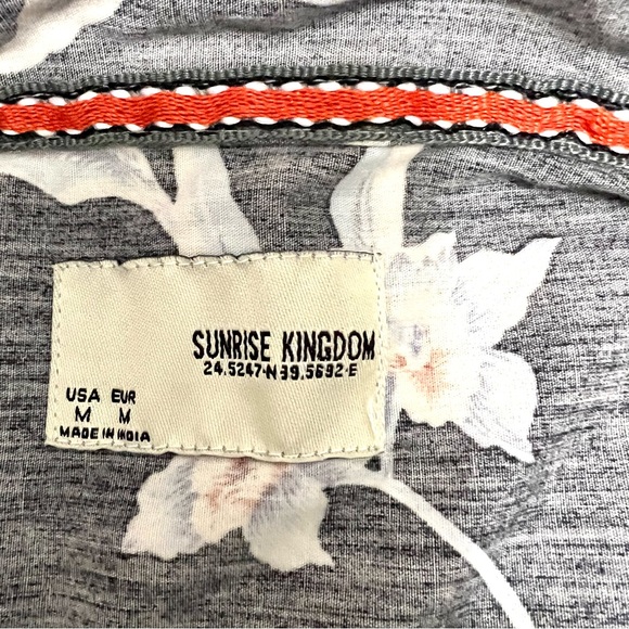 SUNRISE KINGDOM COTTON SOFT RELAXED ORCHIDS PRINT SHIRT SLEEVE BUTTON UP SHIRT - Picture 4 of 10